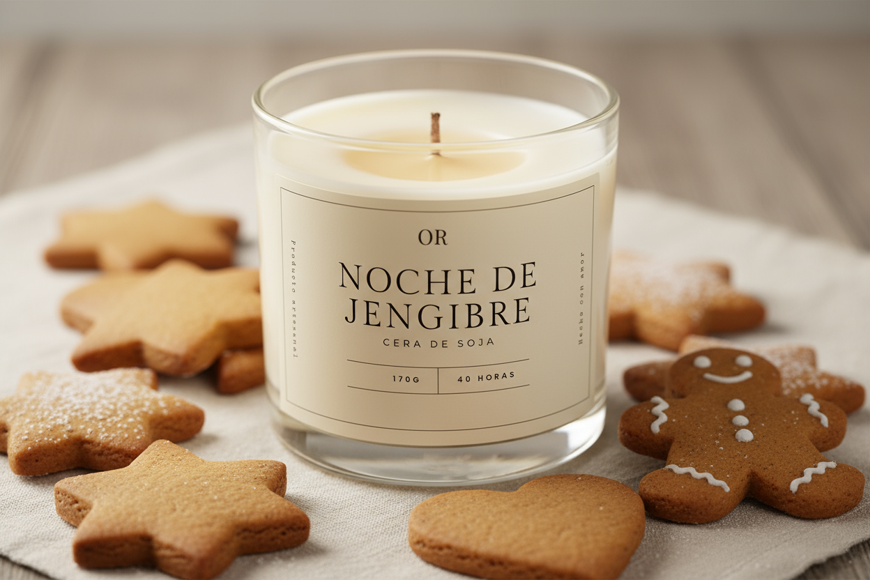 Noche de Jengibre: Vela Aromatica de Galletas de Jengibre