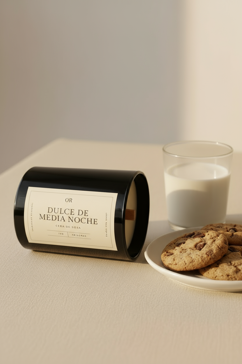 Dulce de Media Noche: Vela Aromatica de Galletas con Leche